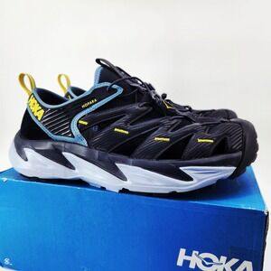 Hoka One One Hopara Mens 11.5 Hiking Sandals Navy Blue Yellow 1106534 OBPB